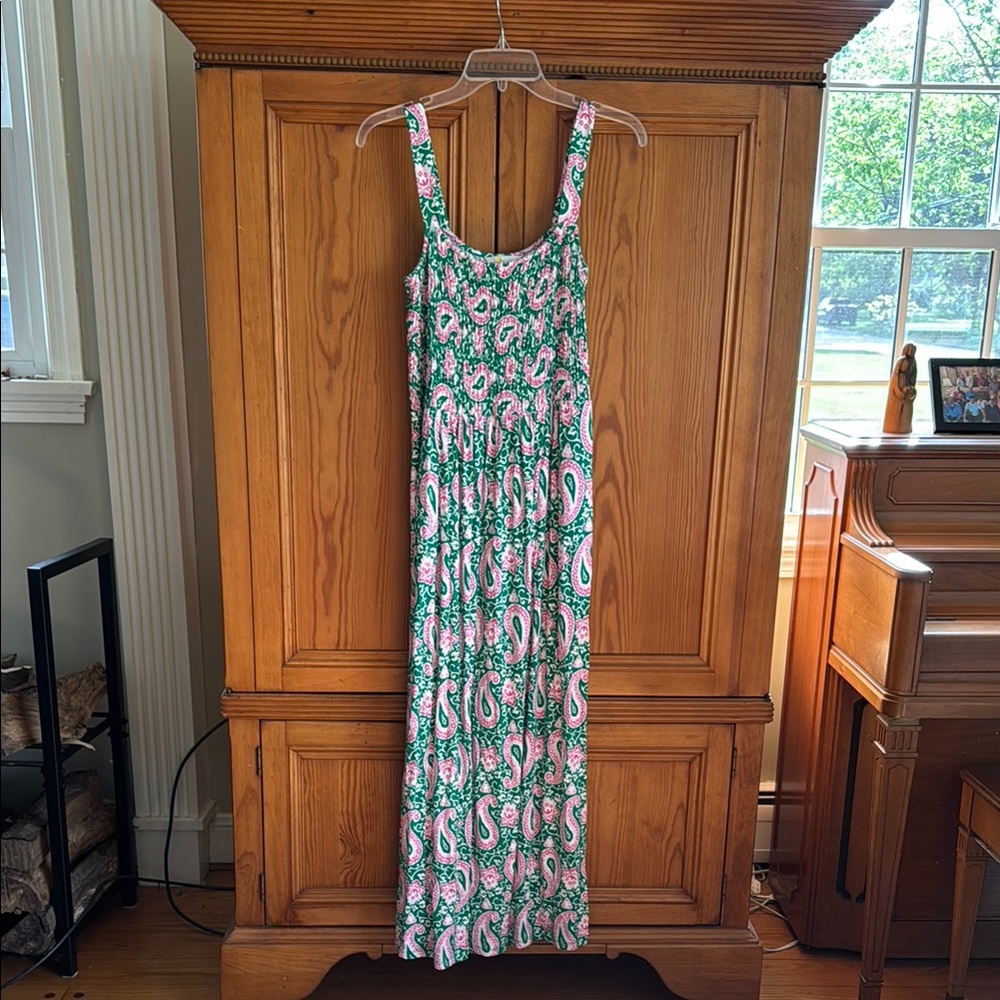 Boden Green and Pink Paisley Maxi Dress